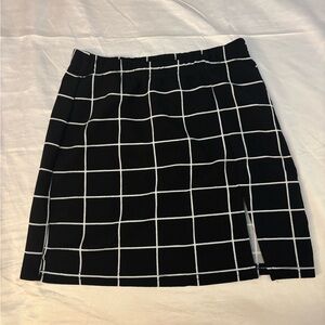 SHEIN Black and White Checkered Mini Skirt